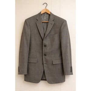 HICKEY FREEMAN Men 40R Brown Herringbone Wool Cashmere Sport Coat Blazer USA